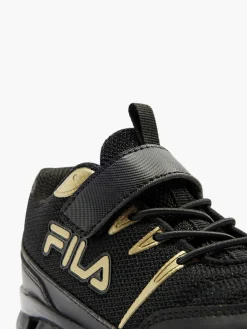 Boys Fila Black And Gold Trainers