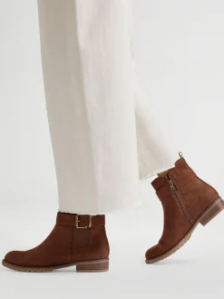 Brown Chelsea Boot with Buckle Detail