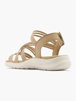 Brown Elasticated Strap Comfort Sandal