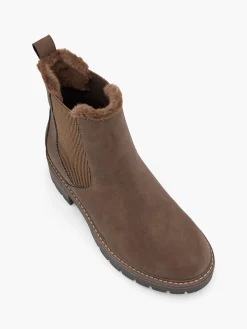 Brown Imitation Faux Fur Chelsea Boot