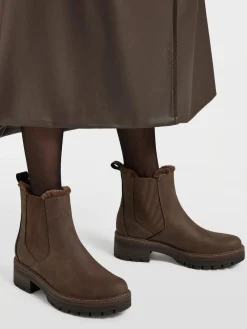 Brown Imitation Faux Fur Chelsea Boot