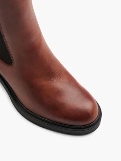 Brown Leather Heeled Chelsea Boot