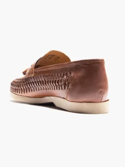 Brown Leather Interweave Loafer
