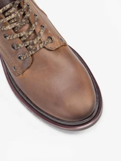 Brown Leather Lace Up Boots