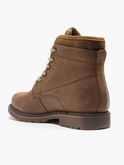 Brown Leather Lace Up Casual Boots