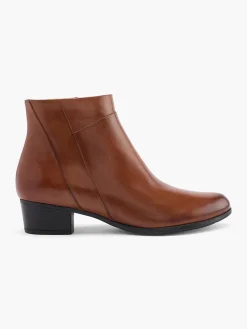 Brown Leather Panelled Mini Boot
