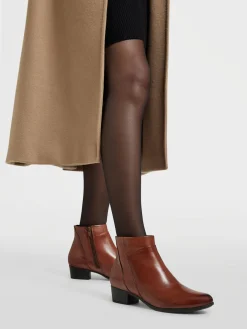 Brown Leather Panelled Mini Boot