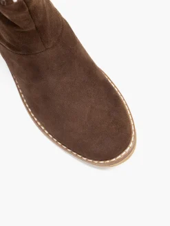 Brown Suede Fur Detail Boot