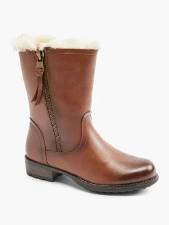 Brown Zip Fur Lined Boot