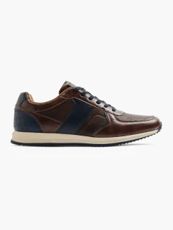 Brown/Navy Casual Lace-up Trainers