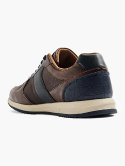 Brown/Navy Casual Lace-up Trainers