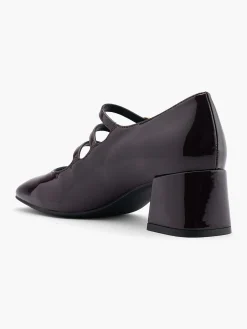 Burgandy Patent Mary Jane Triple Strap Heel