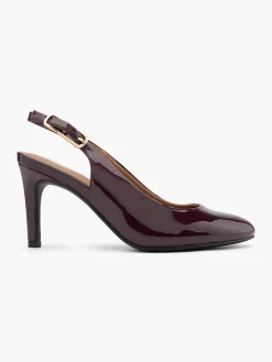 Burgundy Patent High Heel with Buckle Detail