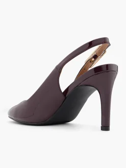 Burgundy Patent High Heel with Buckle Detail