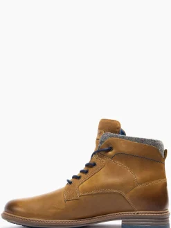 Camel Brown Hush Puppies Lace-up Leather Boot