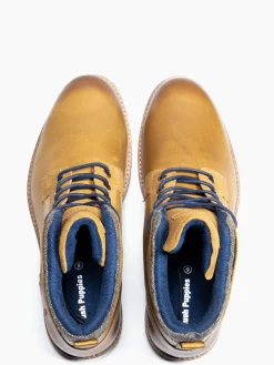 Camel Brown Hush Puppies Lace-up Leather Boot