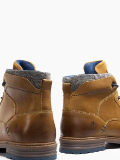 Camel Brown Hush Puppies Lace-up Leather Boot