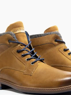 Camel Brown Hush Puppies Lace-up Leather Boot