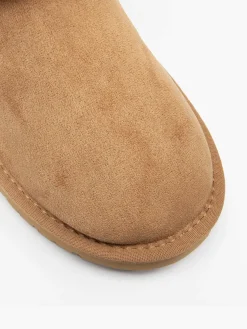 Camel Faux Fur Collared Boot with Aztec Detail