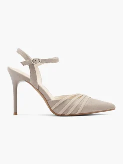 Camel High Heel with Ankle Strap