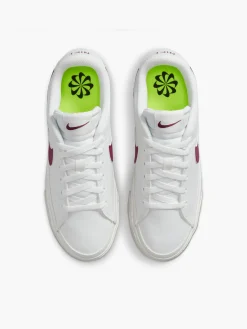 Court Legacy White/Rosewood Pink Lace-up Trainer