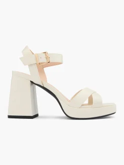 Cream Patent Platform Heel