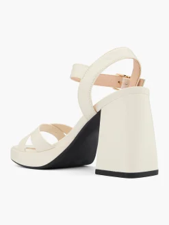 Cream Patent Platform Heel