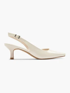 Cream Patent Slingback Heel