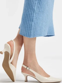 Cream Patent Slingback Heel