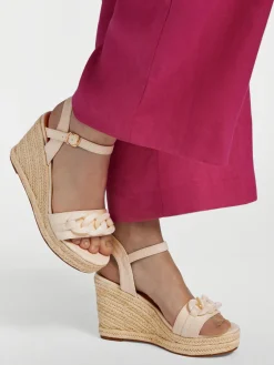 Cream Wedge Heel with Chain Detail