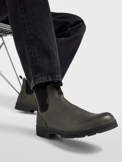 Dark Grey Slip On Boots