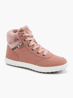 Dark Pink Faux fur Lace-Up boots