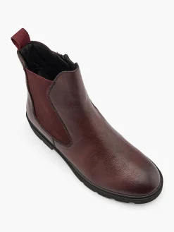Dark Red Leather Classic Chelsea Boot