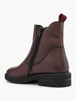 Dark Red Leather Classic Chelsea Boot