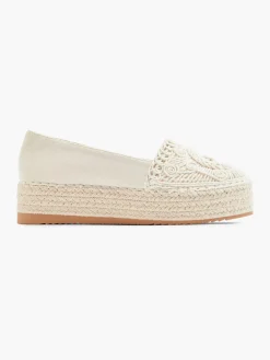 Embroidery Detail Platform Espadrille Slip On