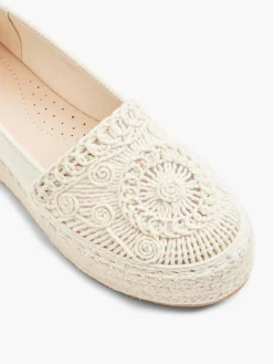 Embroidery Detail Platform Espadrille Slip On