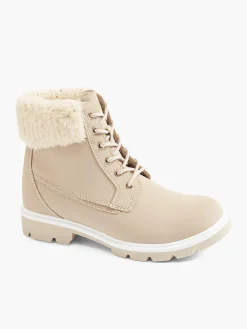 Faux Fur Apricot Lace-Up Winter Boots