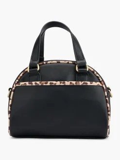 Fila Leopard Print Detailed Black Handbag