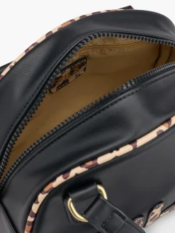 Fila Leopard Print Detailed Black Handbag