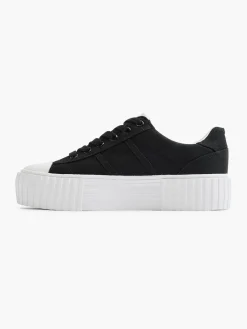 Fila New Black Canvas Platform Lace-up Trainer