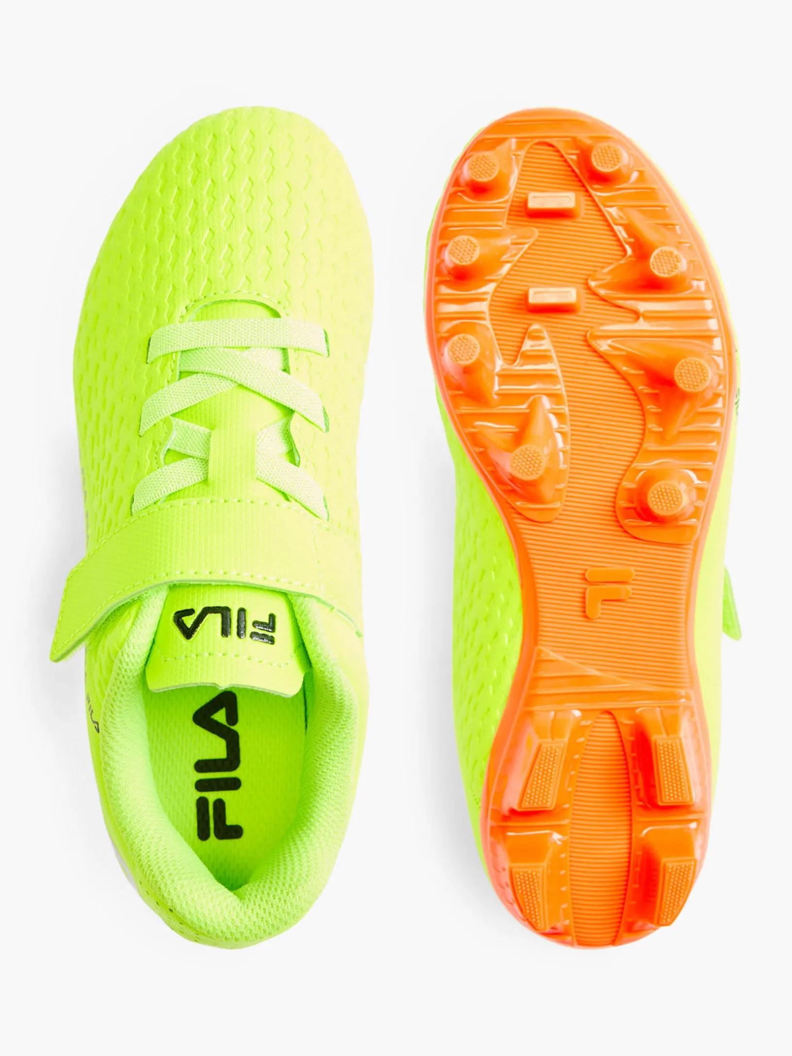 Fila New Yellow/Orange Junior Velcro Football Boot