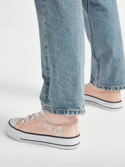 Fila Peach Canvas Lace-up Hi-Top