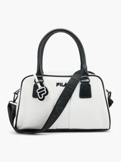 Fila White and Black Contrast Handbag with Adjustable Shoulder Strap