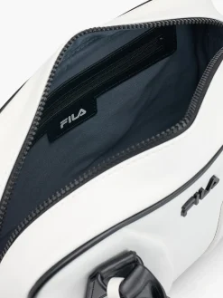 Fila White and Black Contrast Handbag with Adjustable Shoulder Strap