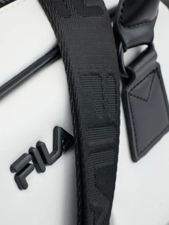 Fila White and Black Contrast Handbag with Adjustable Shoulder Strap