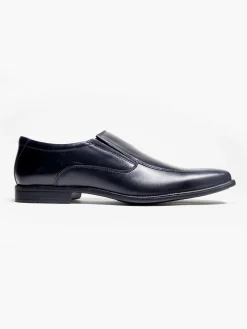 Formal Black Leather Slip On Shoes