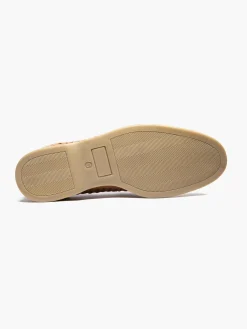 Formal Leather Tan Woven Slip-on Loafer