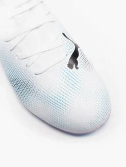 Future 7 Play FG/AG White/Pink/Blue Juniors Football Boots