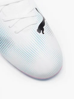 Future 7 Play FG/AG White/Pink/Blue Teens Football Boots