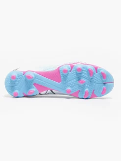 Future 7 Play FG/AG White/Pink/Blue Teens Football Boots